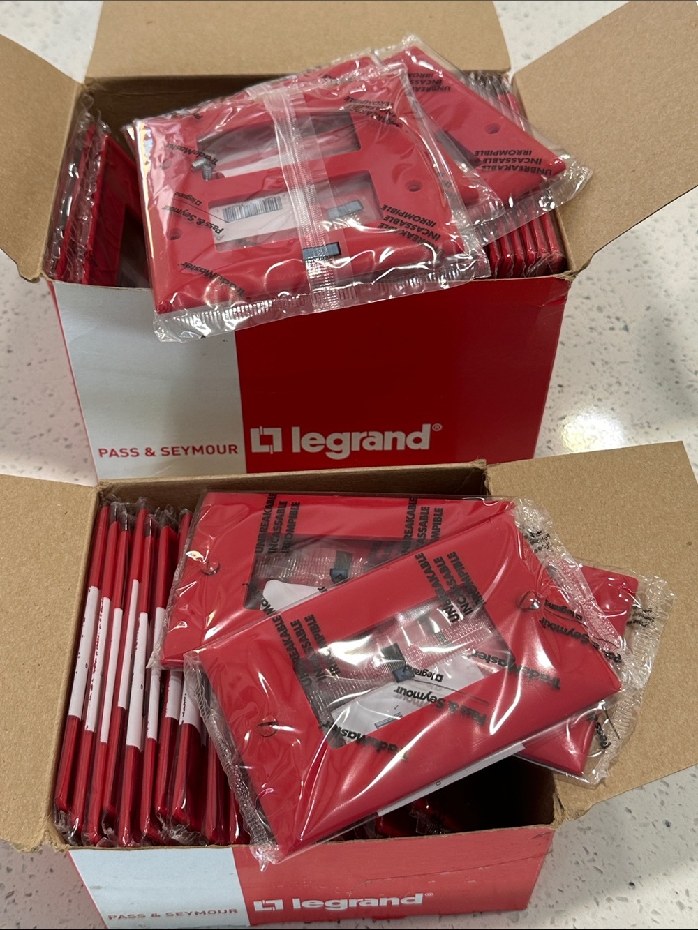 Legrand Red Dual-Gang Wallplate Covers - Pack set of 40